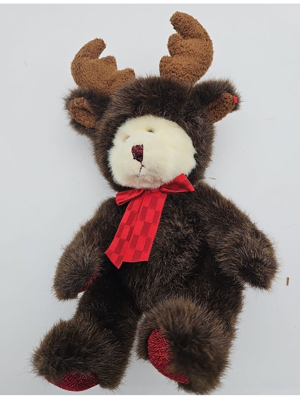 Russ Berrie Broose Teddy Bear Christmas Holiday Plush Moose Costume 13"